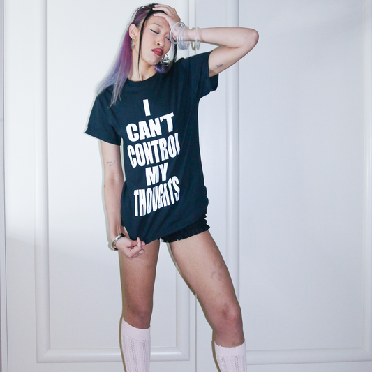Imposter Sindrome 'I Can't Control My Thoughts' Black T-Shirt